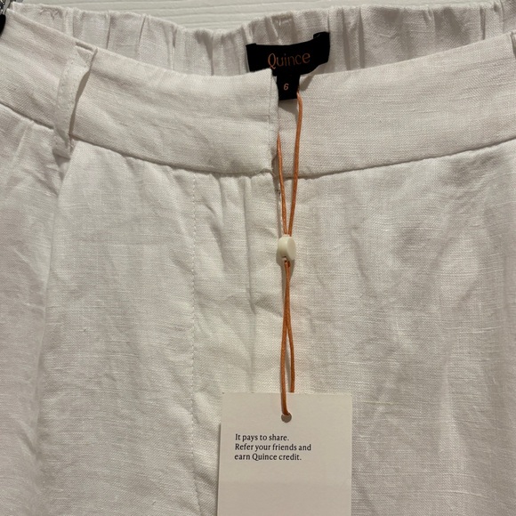 Quince White Linen Trousers NWT - Picture 6 of 7